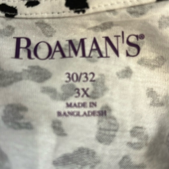 Roaman’s Top- Short Sleeve NWOT Cotton animal print Sz 2X - Picture 9 of 10